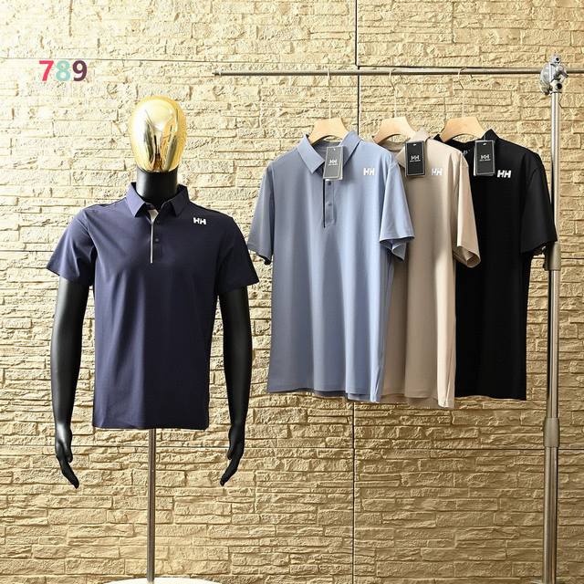 Helly Hansen ice silk quick-drying seamless summer new lapel chest logo short-sl