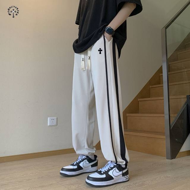 Chrome Hearts overseas version 25Ss new two-color logo casual sports pants! pant