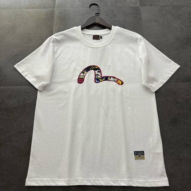 Evisu Fushen short-sleeved men's 2025 summer Daruma print casual loose couple co
