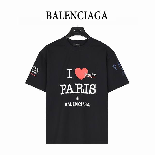 Balenciaga & Paris 25Ss co-branded multi-element logo printed short-sleeved T-sh