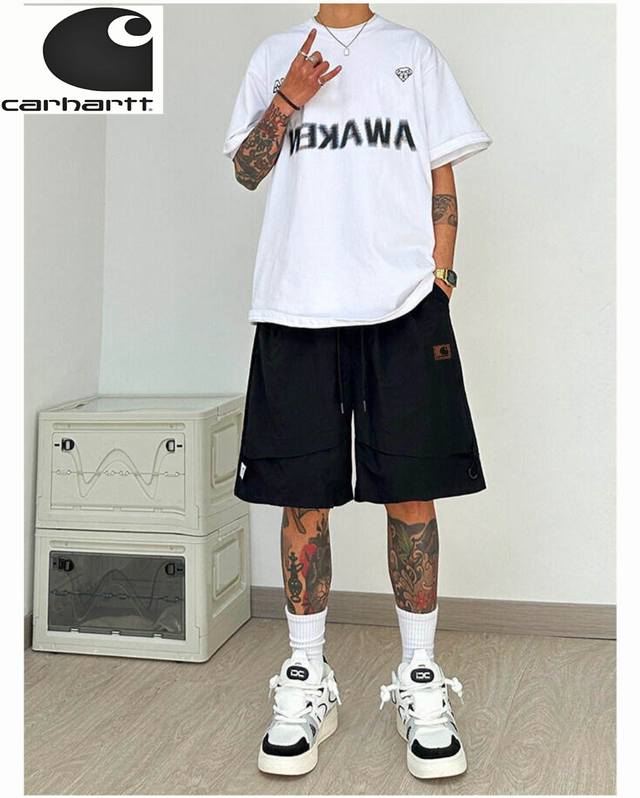 Carhartt - Carhartt men's thin cargo shorts, loose casual sports beach pants, me