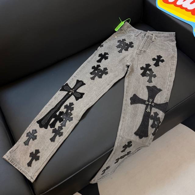 High version Chrome Hearts Sexrecords series limited edition cowhide jeans, sam