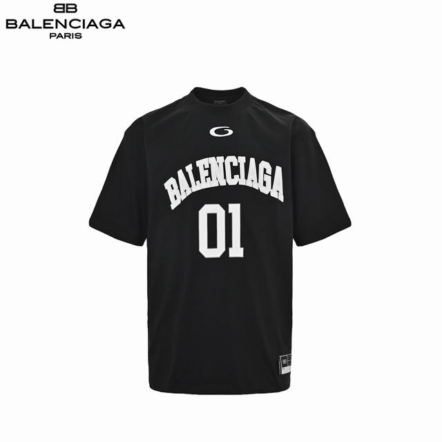Balenciaga 25Ss basketball embroidery No. 01 printed short sleeves Using importe
