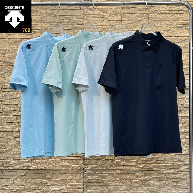 Descente 25Ss new summer men's outdoor short-sleeved T-shirt Polo shirt! laser c