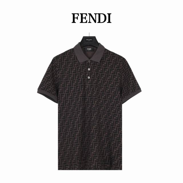 Fendi Fendi double F full-print short-sleeved Polo shirt Classic hot-selling ser