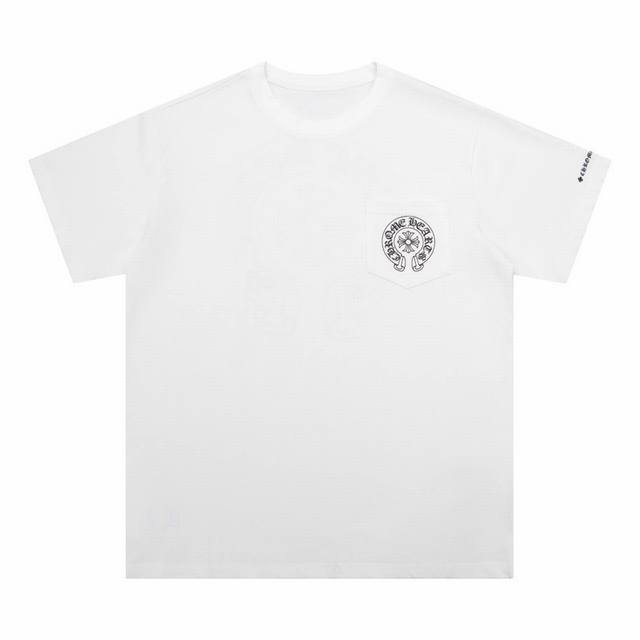 High version Chrome Hearts short sleeves with Sanskrit cross print! Small pocke