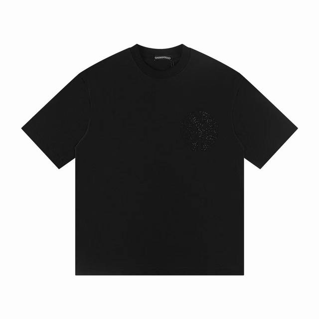 High version Chrome Hearts gradient color horseshoe hot diamond short sleeves!