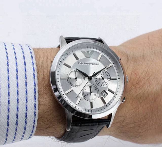 Armani leather belt white face men's watch Armani Armani classic casual busines