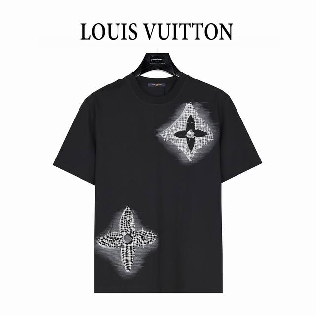 Louis Vuitton 25Ss pencil hand-painted large logo old flower embroidery short-sl