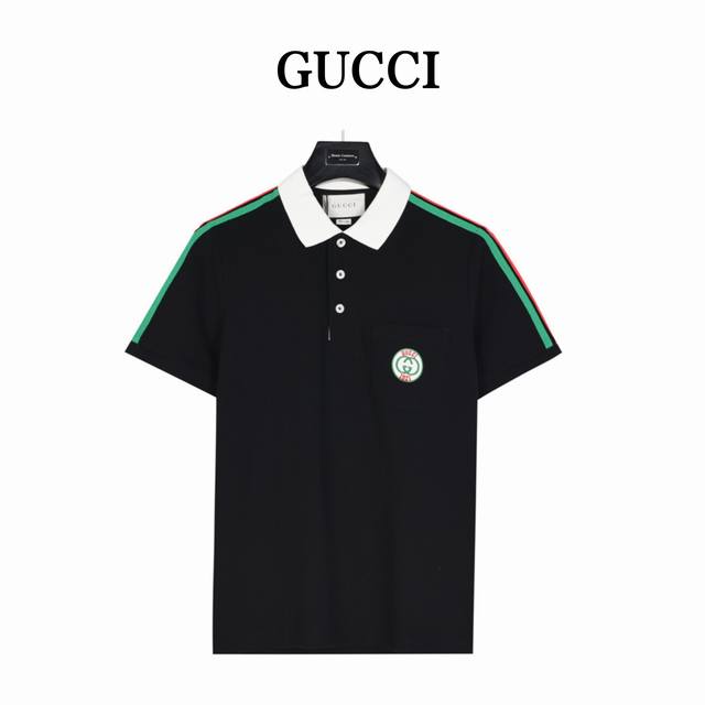 Gucci Gucci red and green stripes 1921 limited pocket Polo short sleeves Made of