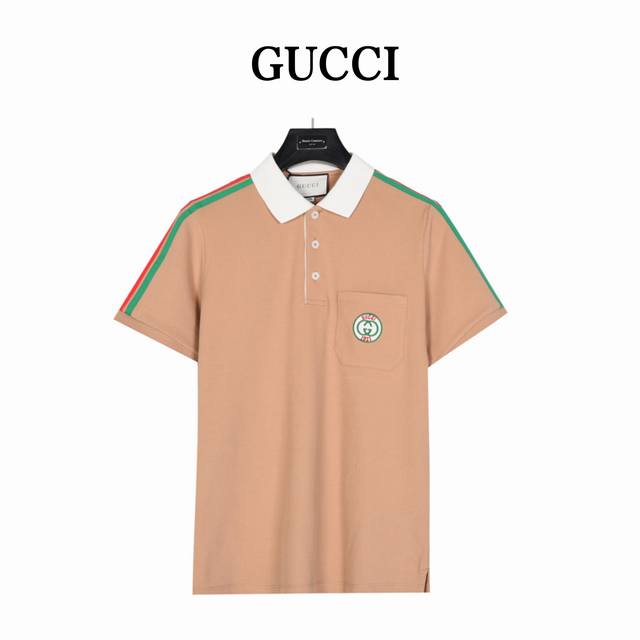 Gucci Gucci red and green stripes 1921 limited pocket Polo short sleeves Made of