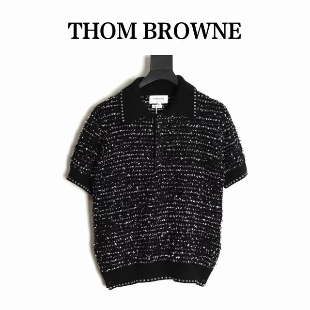Thom Browne Tb Tweed Jacquard Polo Short Sleeve This product is customized based