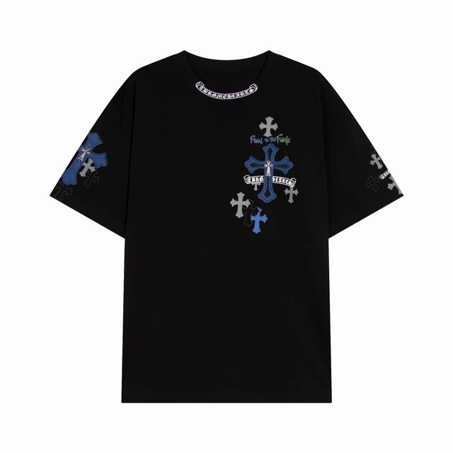 High version Chrome Hearts patch + metal cross short sleeve! The cross mold mic
