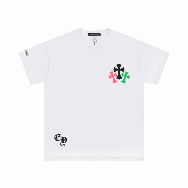 High version Chrome Hearts colorful cross print short sleeves! The fabric is ma
