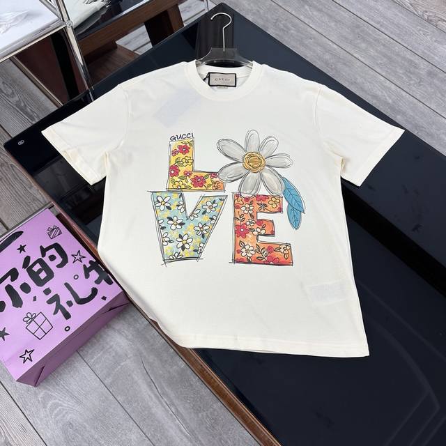 Gucci 2025 Summer Heavy New Product Love Letter Flower Non-Sensitive Print High-