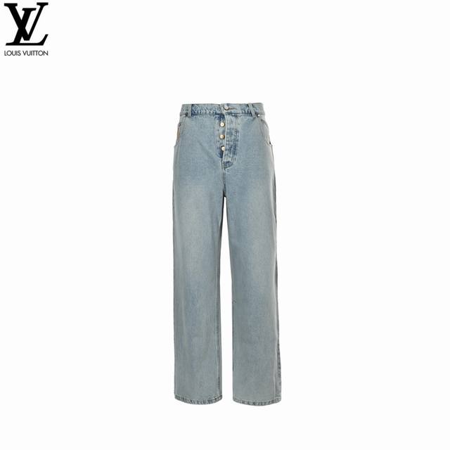 Louis Vuitton 24Fw Embroidered Logo Jeans These jeans are made of Japanese washe