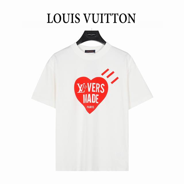 Louis Vuitton 25Ss Love flocked letters and head portrait printed short-sleeved