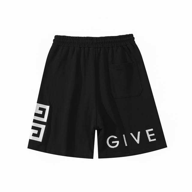High version Givenchy 4G letter heavy embroidery shorts, unisex. Custom woven a