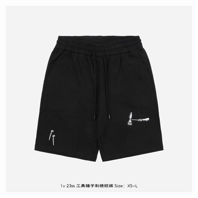 Lv 23Ss Tool Hammer Embroidery Shorts The fabric is made of 400g combed cotton,