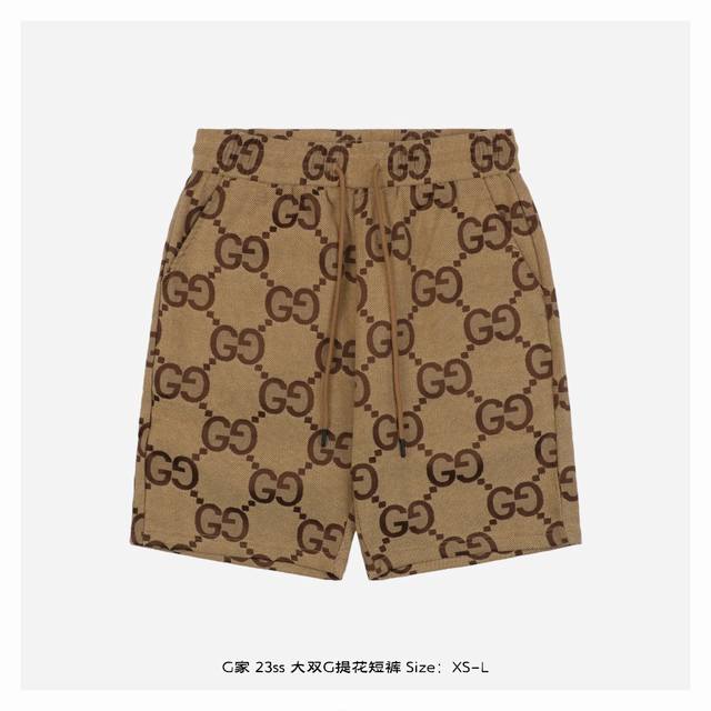 Gucci 24Ss Big Double G Jacquard Shorts Made of pure cotton fabric, the heavywei