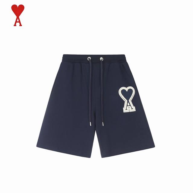 Ami Ami's classic shorts with big love heart embroidery Let's put aside all the