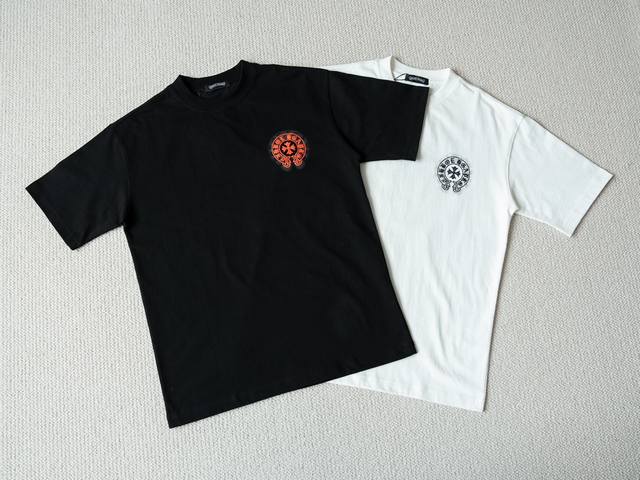 Top Tee Chrome Hearts S S25 Hot Horseshoe Print Logo Round Neck Short Sleeve T-