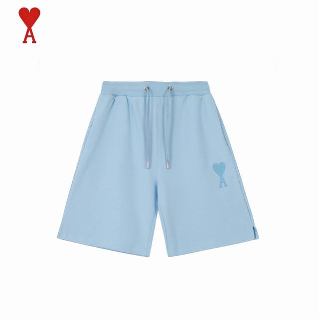Ami Amy Macaron Heart Embroidery Classic Shorts Put aside all the messy words an