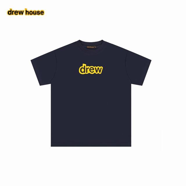 Drew House Smiley Face 24Ss Classic Letter Logo Short Sleeves The washed wheat c