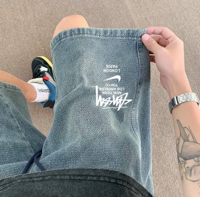 Top quality starry sky pattern Stussy co-branded Nike washed European and Americ