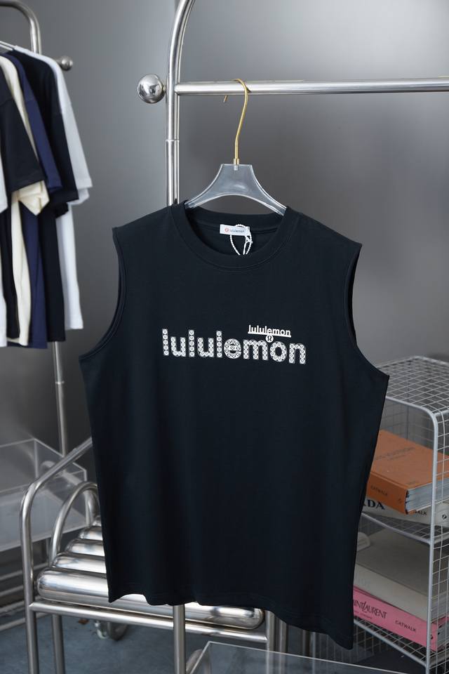Lulu*Lemon25Ss Early spring new silicone thick version letter vest Light luxury