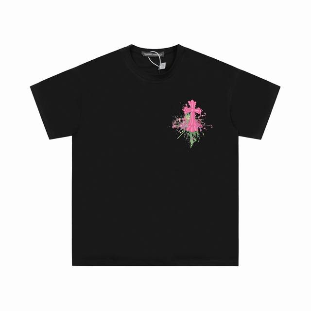 High version Chrome Hearts graffiti horseshoe cross print short sleeves! The fa