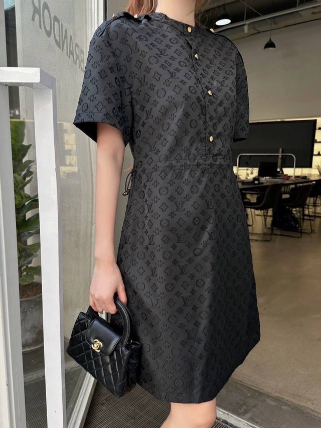 New arrival Louis Vuitto* Donkey 2025Ss new jacquard dress The jacquard fabric