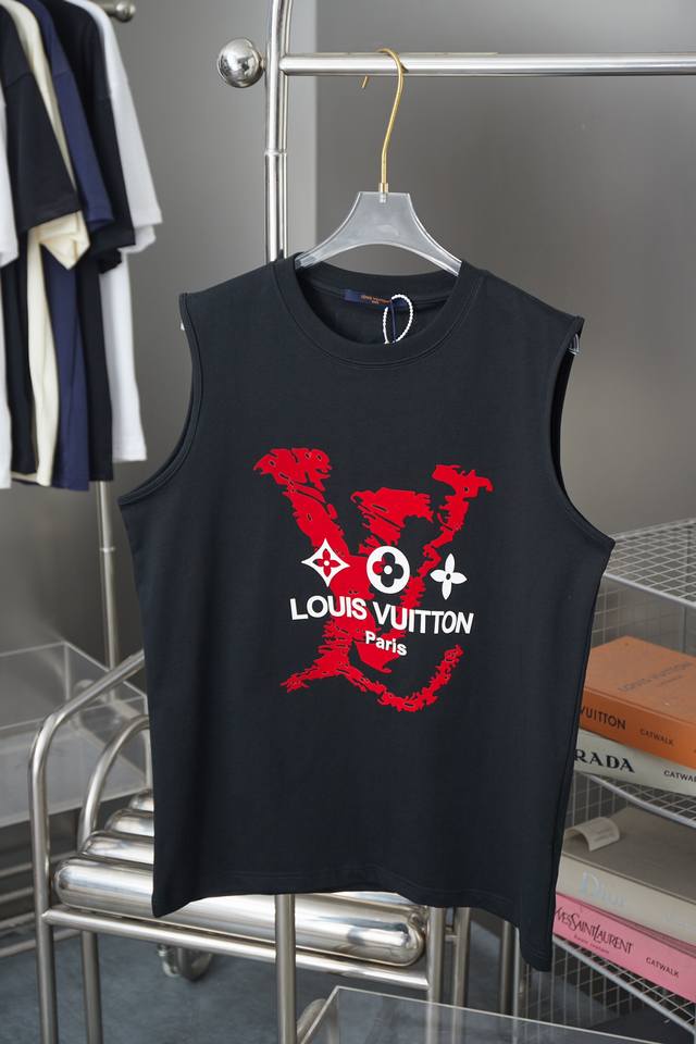 Lv Louis 25Ss early spring new classic letter logo printed vest Light luxury Wai