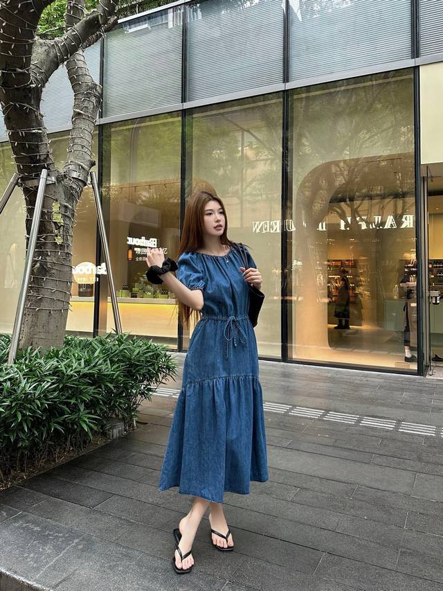 New arrivalDio* Dior strongly recommends the new style puff sleeve denim dress f