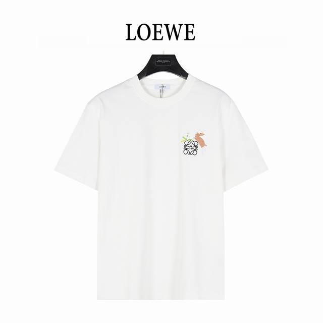 Loewe 25Ss co-branded Suna Fujita rabbit logo embroidered short-sleeved T-shirt