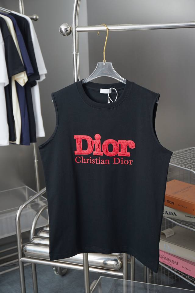 D*Or Dijia 25Ss early spring new classic letter logo printed vest Light luxury W