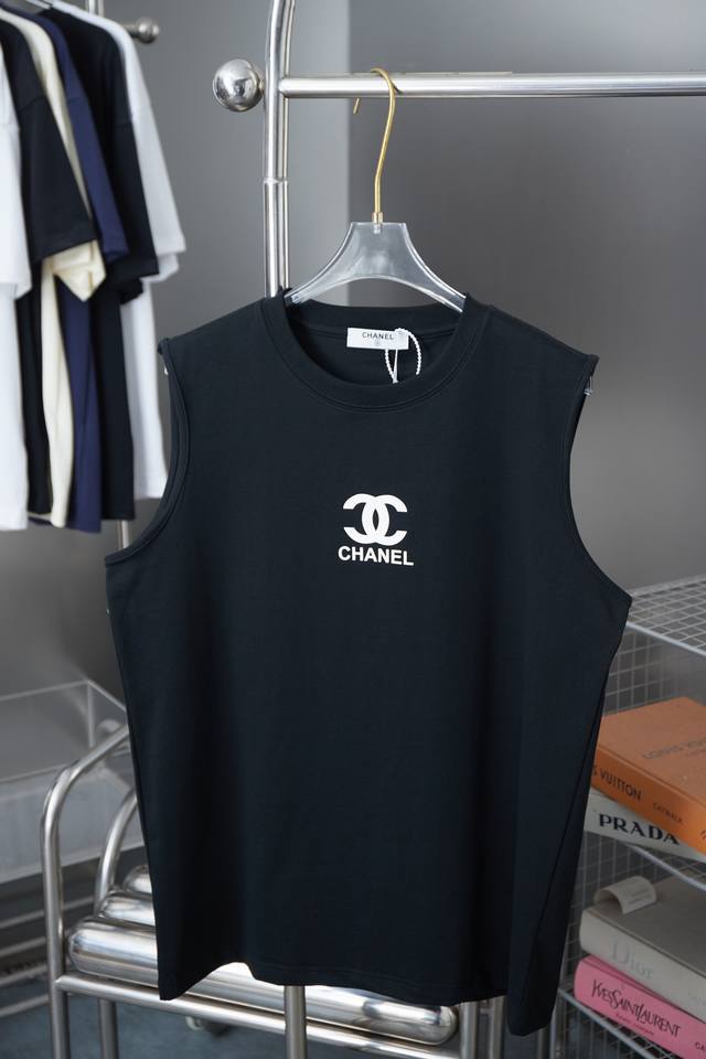 Chan*El 25Ss Early spring new classic Chanel Logo printed vest Light luxury Wai