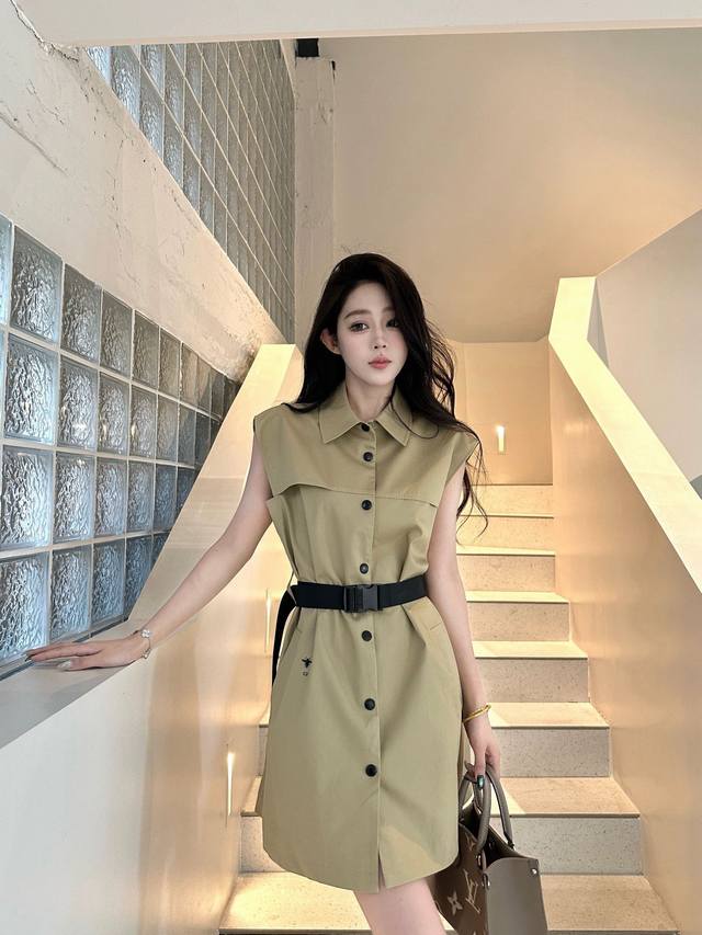 New arrivalDio* Dior 2025 new arrivalsBelted sleeveless dressCustomizedYb import