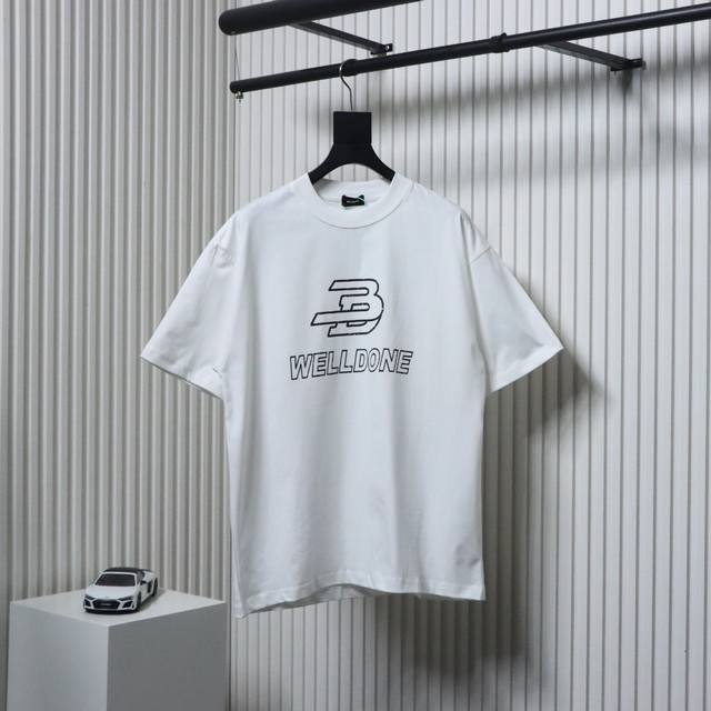 We11Done Online data model damaged letter print unisex short-sleeved T-shirt Hig