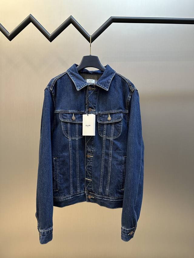 Celine Celine patchwork denim jacket Cotton twill denim fabric, the texture of c