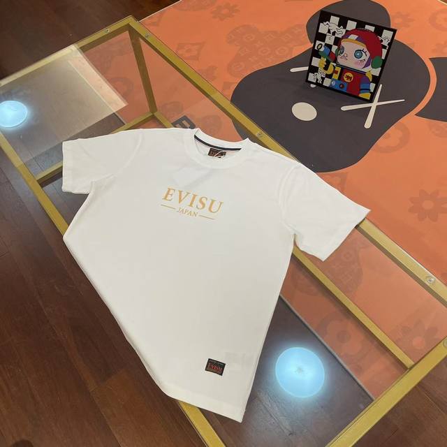 New, Evisu Fushen 2025 new men's fishing letter big M t-shirt short sleeve Colo