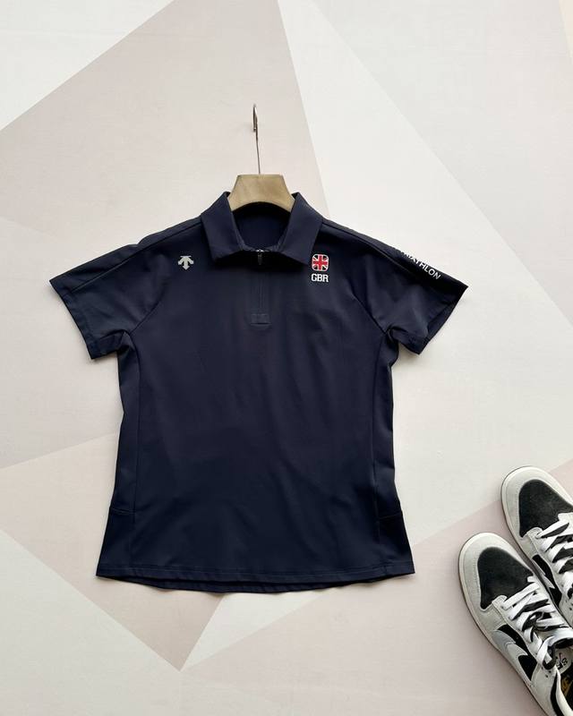 Descente Summer Lapel Polo Shirt for Women Short Sleeve Top Polo Shirt Polo Shir