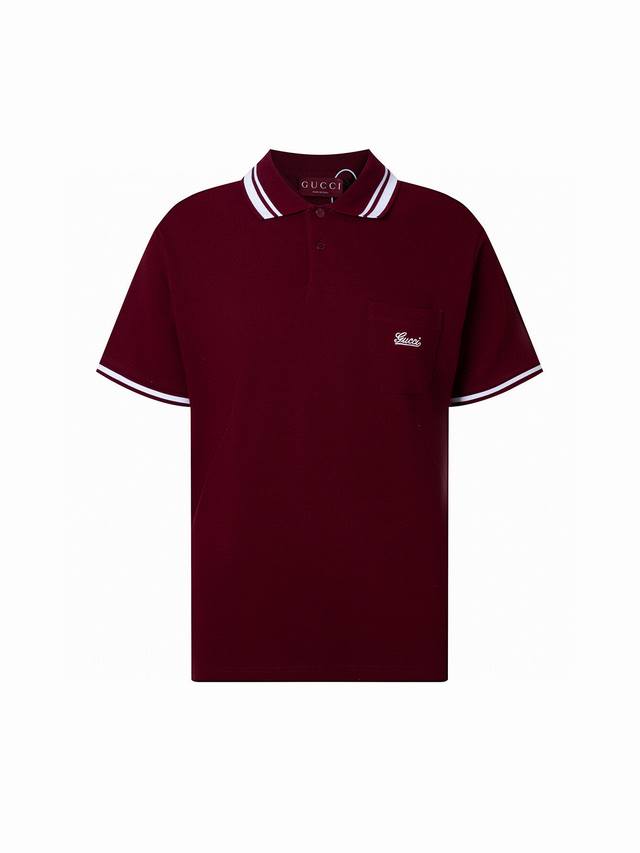 Zp version Gucci counter synchronized new classic letter embroidered lapel Polo