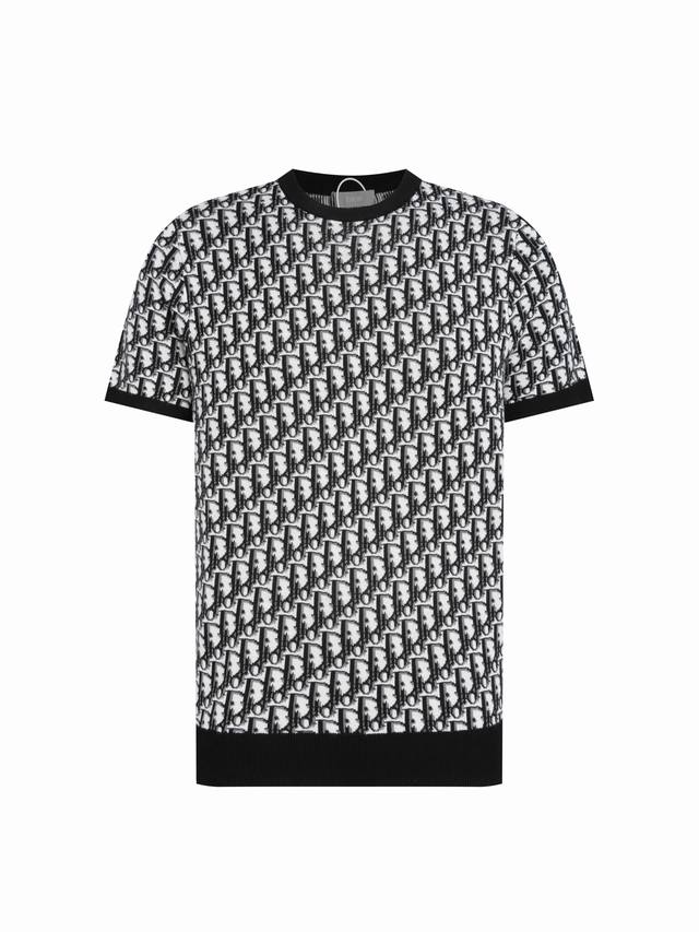 Zp version -Dior Dior official website classic letter jacquard round neck Tencel
