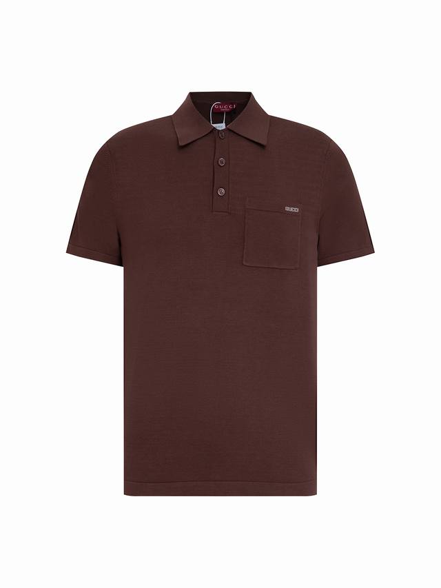 Zp version -Gucci official website classic letter pocket knitted wool Polo short