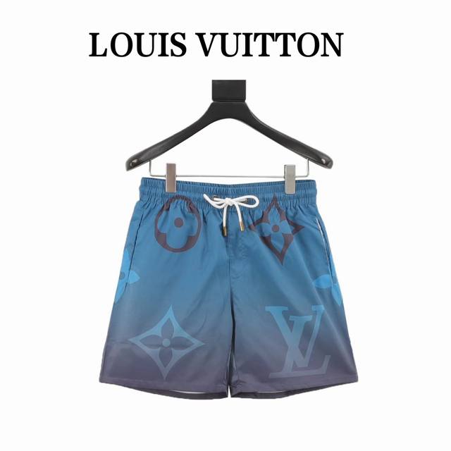 Louis Vuitton Large Print Gradient Shorts A pair of summer shorts, the overall d