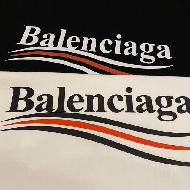 Balenciaga wave cola letter pattern loose printed couple short sleeves Same sty