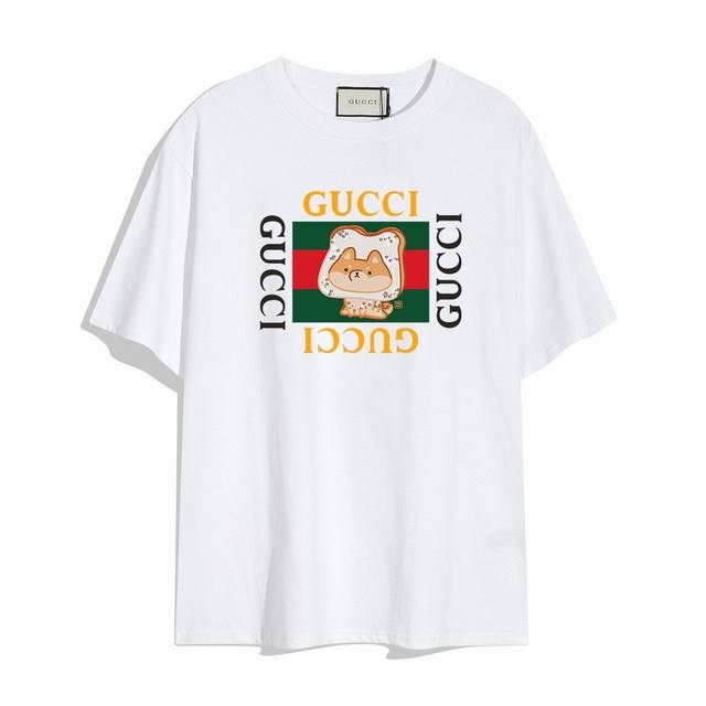 Gucci Kawaii Cute Pet Series Short Sleeve T-shirt, simple design looks very gene