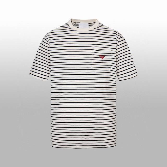 High version Prad* New short-sleeved T-shirt High-end minimalist series, fashio