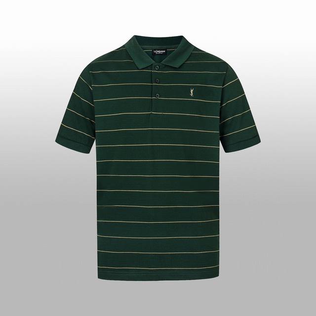 High version Ysl* new short-sleeved T-shirt High-end minimalist series, fashiona